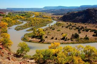 View of the Rio Chama River from Abiquiu, New Mexico.