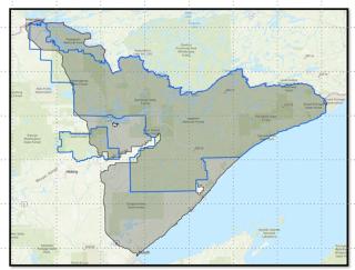 A map of Northern Minnesota