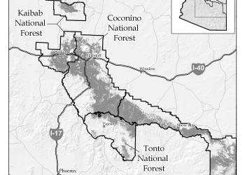A map of the 4FRI footprint within the forest boundaries