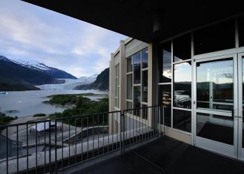 Mendenhall Glacier from Mendenhall Glacier Visitor Center.