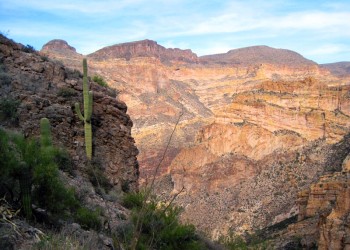 Scenic view of canyons in the Four Peaks Wilderness Area.
