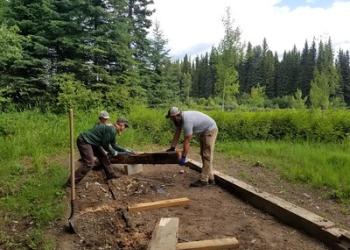 YCC members work on a trail construction project
