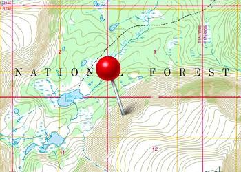 Pin stuck in a map