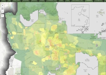 An image of the Arizona Game & Fish Department's interactive hunting map online.