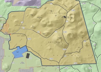 A section of the Cinder Hills OHV map.