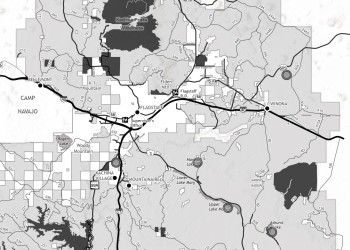 A section of the Firewood Guide Map for Coconino National Forest.