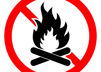 Image of campfire crossed out