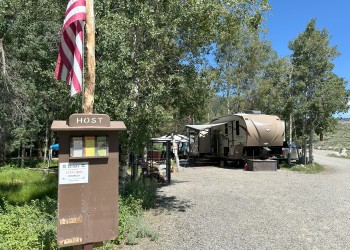 Camp host at Honeymoon Flat Campground near Bridgeport, California