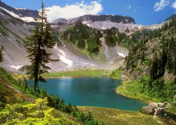 Photograph looking over a lake