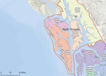 map of north side of tongass national forest