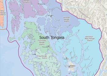 map of south side of tongass national forest
