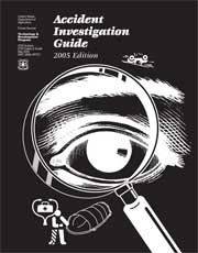 [image] Graphic of the cover page for the 'Accident Investigation Guide' report.