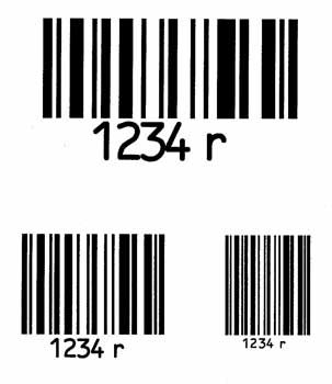 Graphic of a low density bar code, a medium density bar code, and a high density bar code.