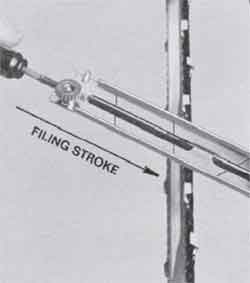 Photo demonstrating how the filing stroke is used.