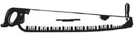 Drawing of a one-person crosscut saw.