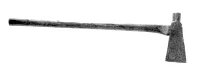 Photo of an 18th-century splitting ax.