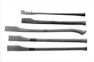Photo of ax handles.
