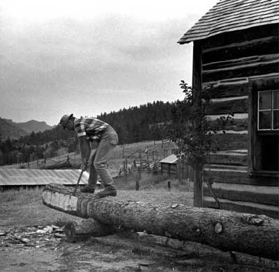 Photo of removing excess wood.