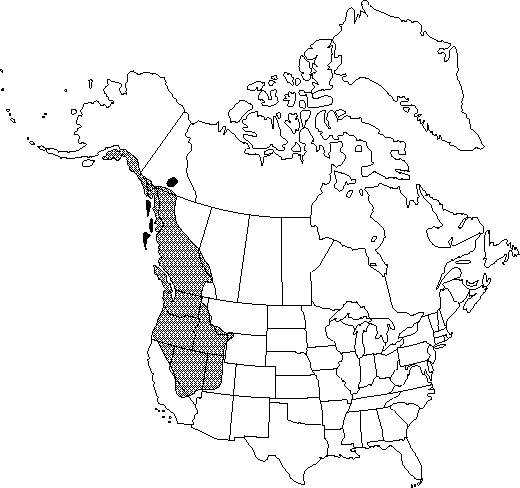 Map of the range of Aquilegia formosa in North America.