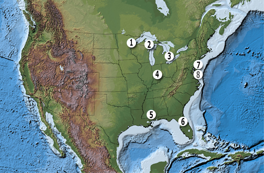 Monarch Butterfly Monitoring Area Locations Map