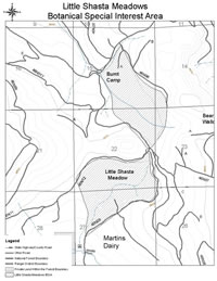 Little Shasta Meadow Botanical Special Interest Area map.