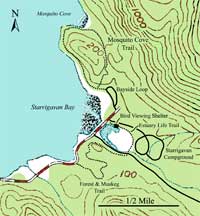 Map of Starrigavan Recreation Area.
